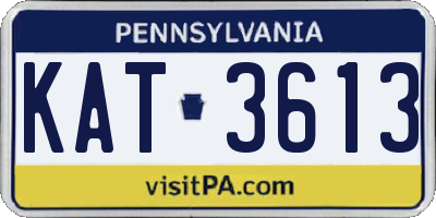 PA license plate KAT3613