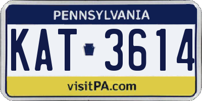 PA license plate KAT3614