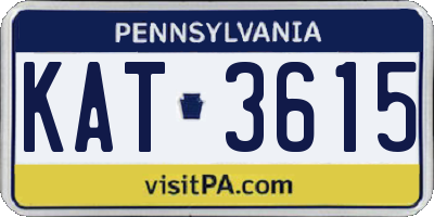 PA license plate KAT3615