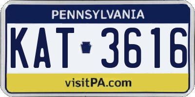 PA license plate KAT3616