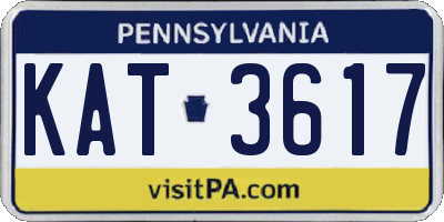 PA license plate KAT3617