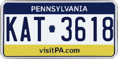 PA license plate KAT3618