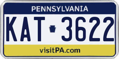PA license plate KAT3622