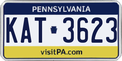 PA license plate KAT3623