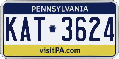 PA license plate KAT3624