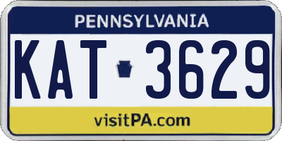 PA license plate KAT3629