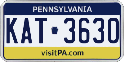 PA license plate KAT3630