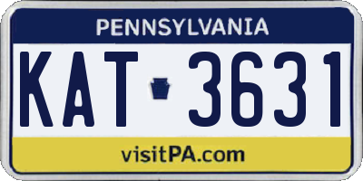 PA license plate KAT3631