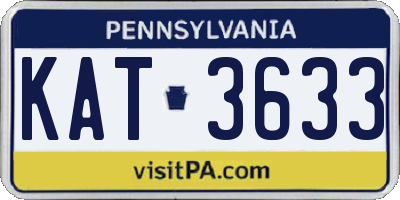 PA license plate KAT3633