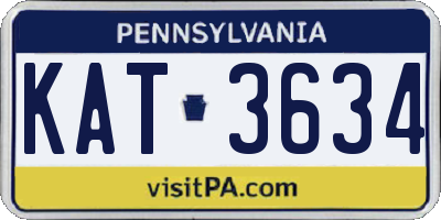 PA license plate KAT3634