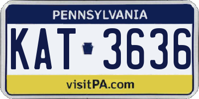 PA license plate KAT3636