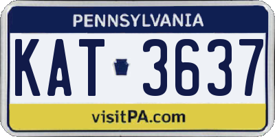 PA license plate KAT3637