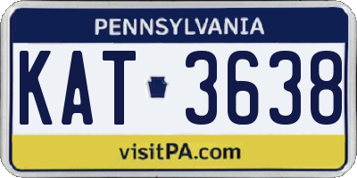 PA license plate KAT3638