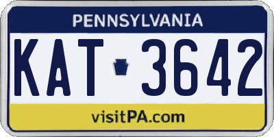 PA license plate KAT3642