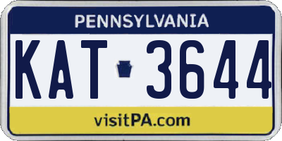 PA license plate KAT3644
