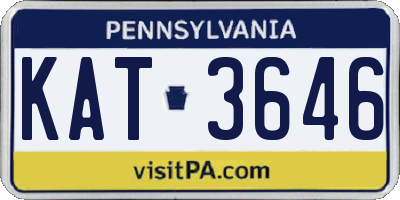 PA license plate KAT3646