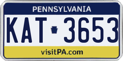 PA license plate KAT3653
