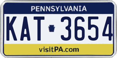PA license plate KAT3654
