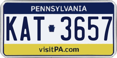 PA license plate KAT3657