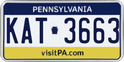 PA license plate KAT3663