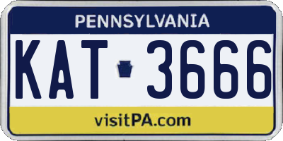 PA license plate KAT3666