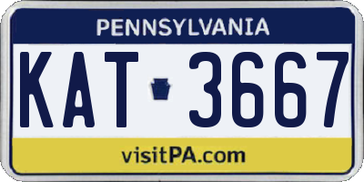 PA license plate KAT3667