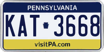 PA license plate KAT3668