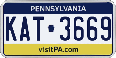 PA license plate KAT3669