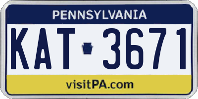 PA license plate KAT3671