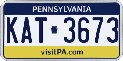 PA license plate KAT3673