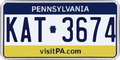 PA license plate KAT3674
