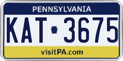 PA license plate KAT3675