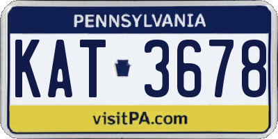 PA license plate KAT3678