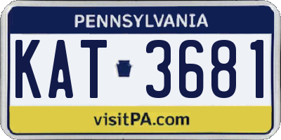 PA license plate KAT3681