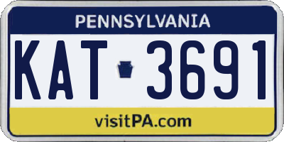 PA license plate KAT3691