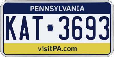 PA license plate KAT3693