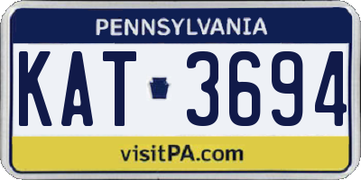 PA license plate KAT3694