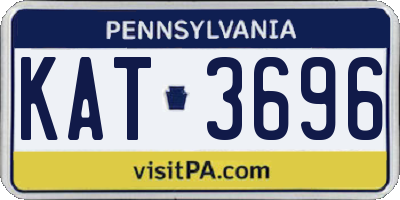 PA license plate KAT3696