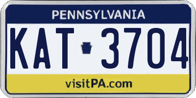 PA license plate KAT3704