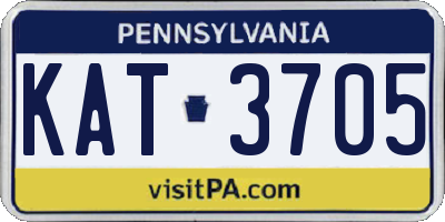 PA license plate KAT3705