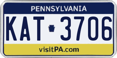 PA license plate KAT3706