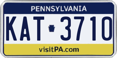 PA license plate KAT3710
