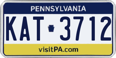 PA license plate KAT3712