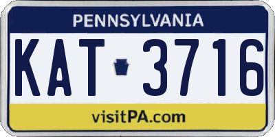 PA license plate KAT3716