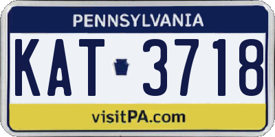 PA license plate KAT3718