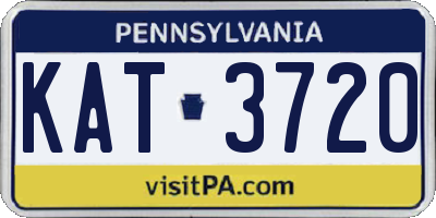 PA license plate KAT3720