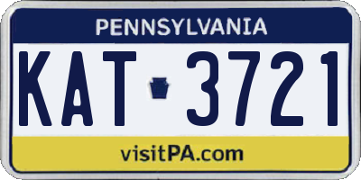 PA license plate KAT3721