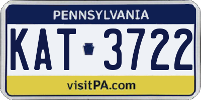 PA license plate KAT3722
