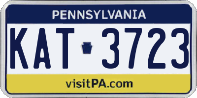 PA license plate KAT3723