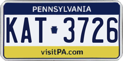 PA license plate KAT3726
